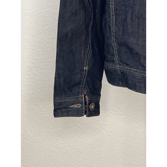 Coldwater Creek Jean Jacket Sz XL front Pockets Button Up Flannel Accents - Picture 7 of 9